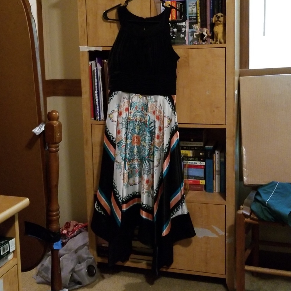 Black dress with colored skirt